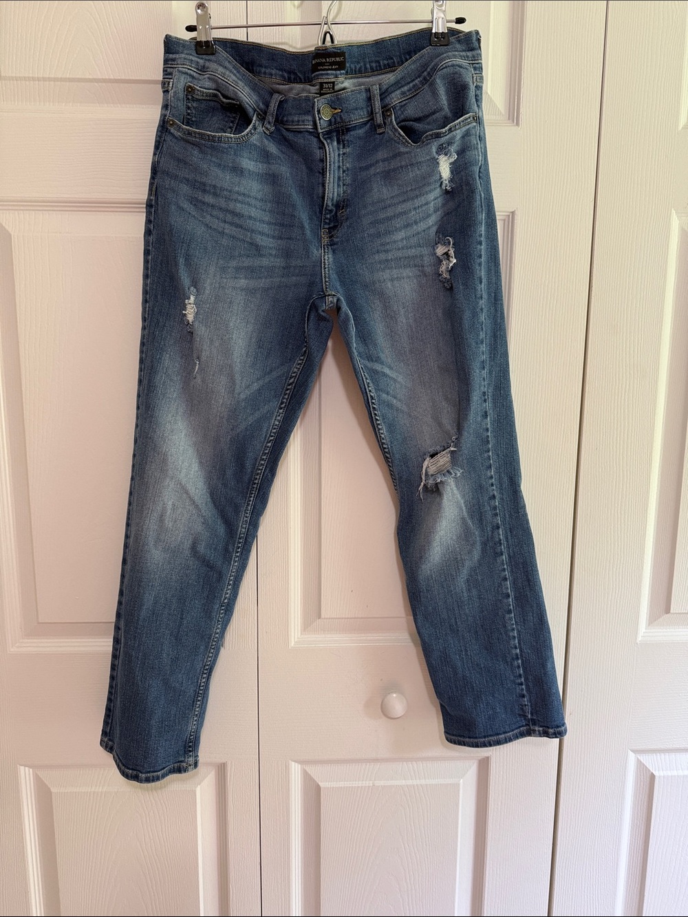 Banana Republic Medium Blue Distressed Skinny Jeans
